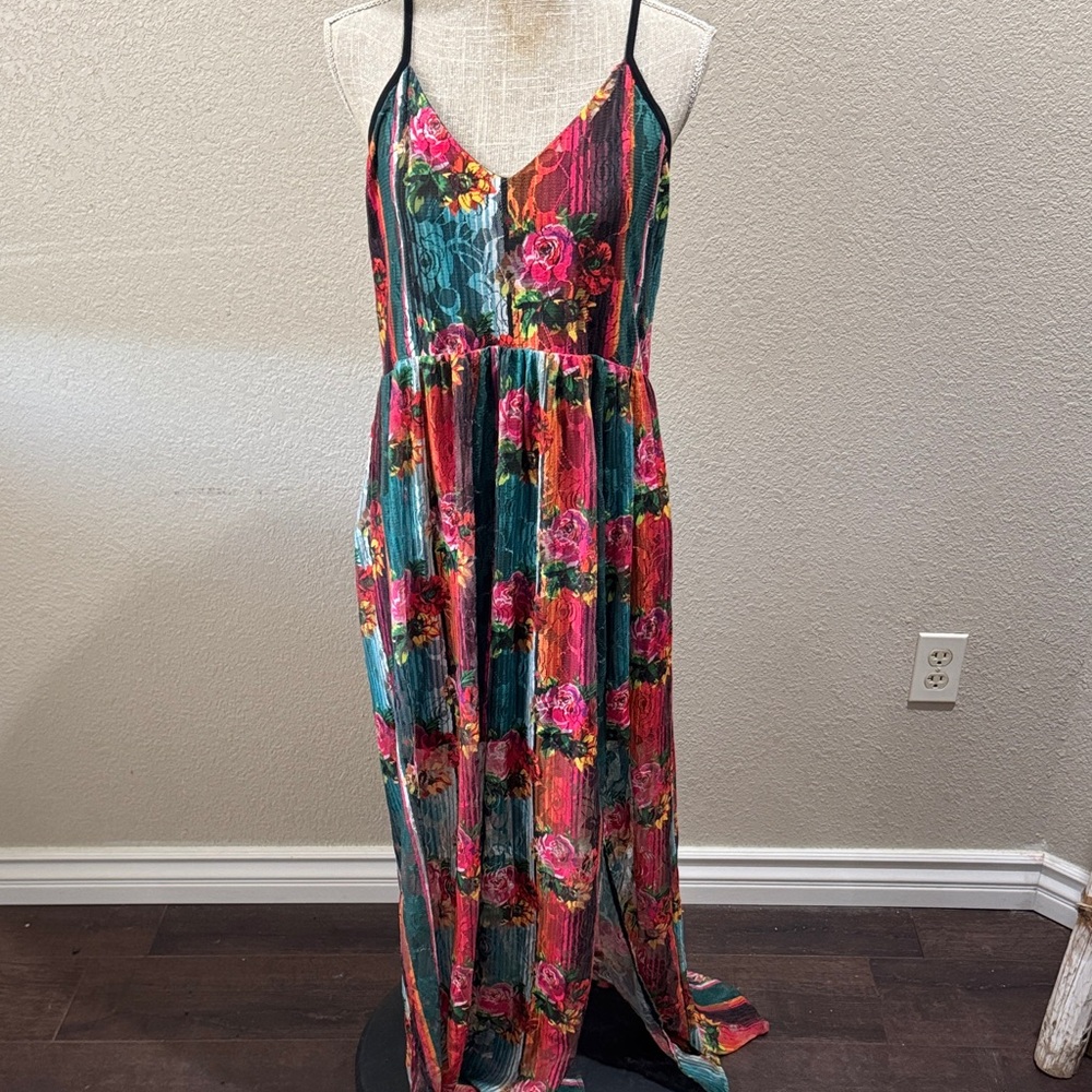 Crazy Train Multicolor Floral Maxi Dress